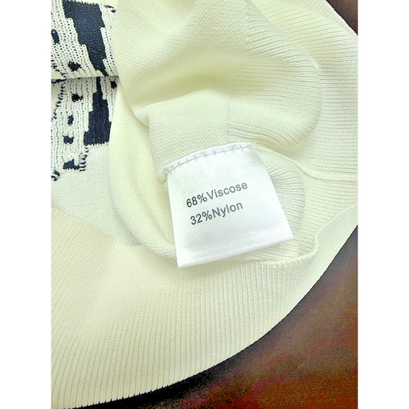 Aleeza Paris Marion Bow Top Sweater Ivory & Black Bows Large L Pullover NEW - Picture 9 of 10